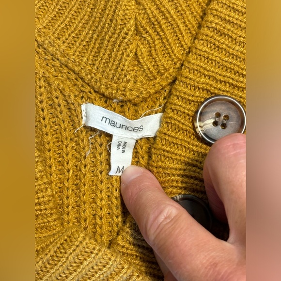 Maurices Women’s Cropped V-Neck Sweater Dark Yellow - Picture 3 of 6